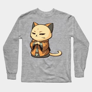 Chibi Monk Cat Long Sleeve T-Shirt